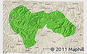 Political 3D Map of Min Xian, shaded relief outside