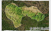 Satellite 3D Map of Min Xian, darken