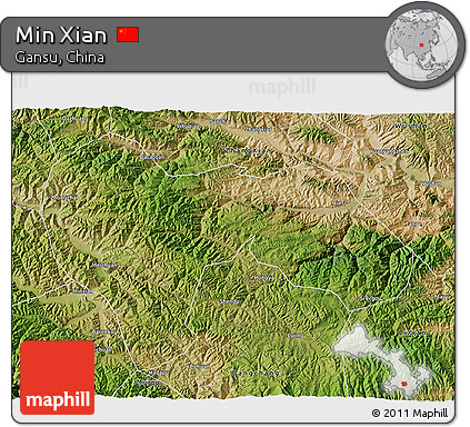 Satellite 3D Map of Min Xian