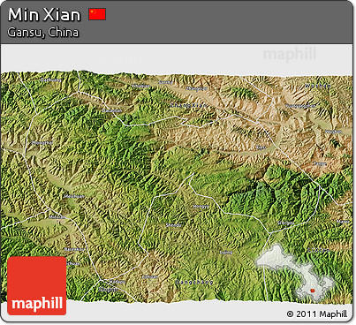 Satellite 3D Map of Min Xian