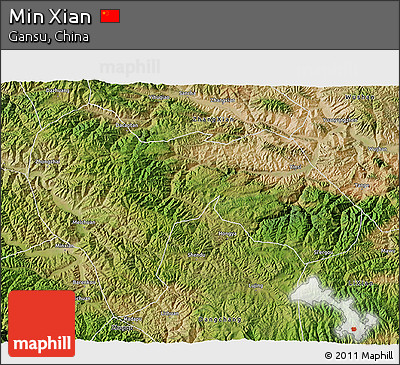 Satellite 3D Map of Min Xian