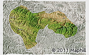 Satellite 3D Map of Min Xian, lighten, semi-desaturated