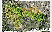 Satellite 3D Map of Min Xian, semi-desaturated