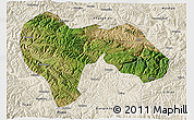 Satellite 3D Map of Min Xian, shaded relief outside