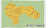 Savanna Style 3D Map of Min Xian, single color outside