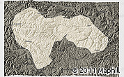 Shaded Relief 3D Map of Min Xian, darken