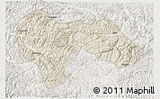 Shaded Relief 3D Map of Min Xian, lighten