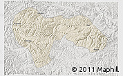 Shaded Relief 3D Map of Min Xian, lighten, semi-desaturated