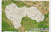 Shaded Relief 3D Map of Min Xian, satellite outside