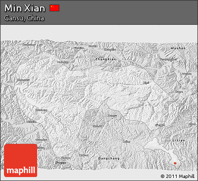 Silver Style 3D Map of Min Xian