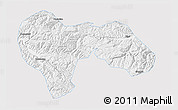 Silver Style 3D Map of Min Xian, single color outside