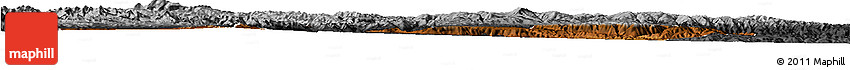 Physical Horizon Map of Min Xian, darken, desaturated
