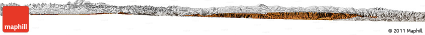 Physical Horizon Map of Min Xian, lighten, semi-desaturated