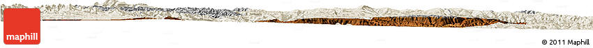 Physical Horizon Map of Min Xian, shaded relief outside