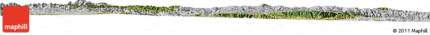 Satellite Horizon Map of Min Xian, lighten, desaturated