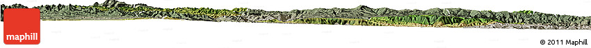 Satellite Horizon Map of Min Xian, semi-desaturated