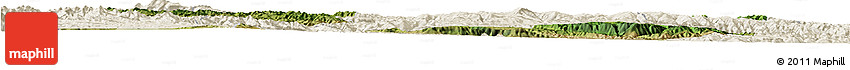 Satellite Horizon Map of Min Xian, shaded relief outside