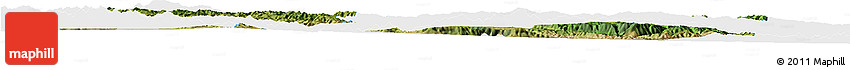 Satellite Horizon Map of Min Xian, single color outside