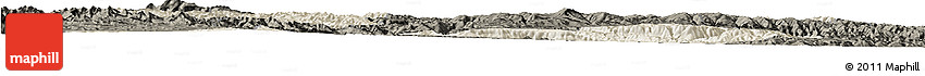Shaded Relief Horizon Map of Min Xian, darken