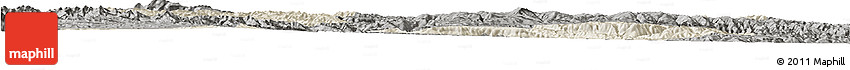 Shaded Relief Horizon Map of Min Xian, darken, semi-desaturated