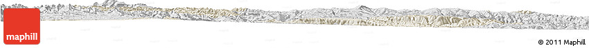 Shaded Relief Horizon Map of Min Xian, desaturated