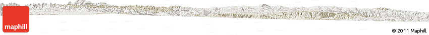 Shaded Relief Horizon Map of Min Xian, lighten