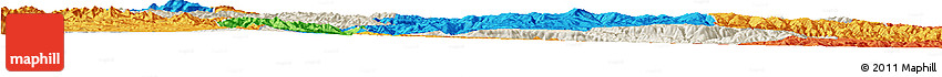 Shaded Relief Horizon Map of Min Xian, political outside