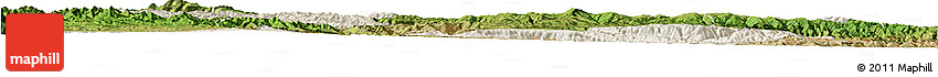 Shaded Relief Horizon Map of Min Xian, satellite outside