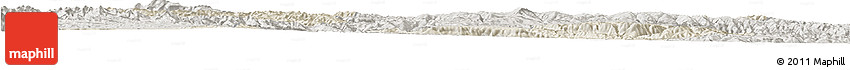 Shaded Relief Horizon Map of Min Xian, semi-desaturated