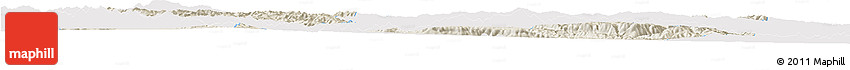 Shaded Relief Horizon Map of Min Xian, single color outside