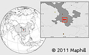 Blank Location Map of Min Xian, highlighted country, highlighted parent region