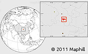 Blank Location Map of Min Xian, highlighted country