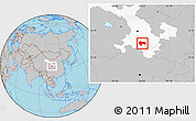 Gray Location Map of Min Xian, highlighted parent region