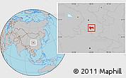 Gray Location Map of Min Xian