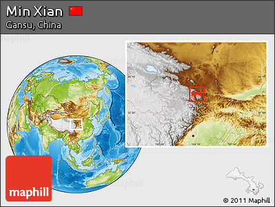 Physical Location Map of Min Xian