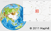 Physical Location Map of Min Xian, highlighted country