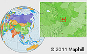 Political Location Map of Min Xian