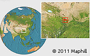 Satellite Location Map of Min Xian