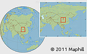 Savanna Style Location Map of Min Xian, within the entire country