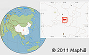 Savanna Style Location Map of Min Xian, highlighted country