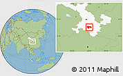 Savanna Style Location Map of Min Xian, highlighted parent region