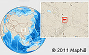 Shaded Relief Location Map of Min Xian
