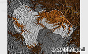 Physical Map of Min Xian, darken