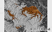 Physical Map of Min Xian, desaturated