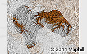 Physical Map of Min Xian, lighten