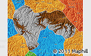 Physical Map of Min Xian, political outside