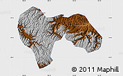 Physical Map of Min Xian, single color outside