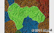 Political Map of Min Xian, darken