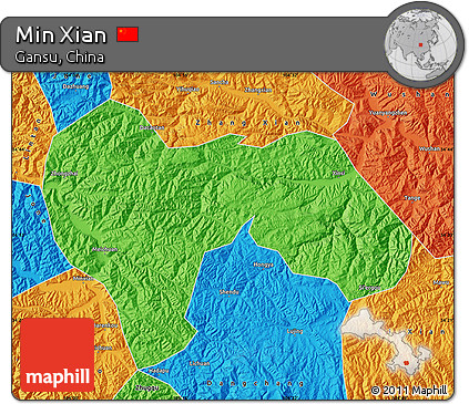 Political Map of Min Xian
