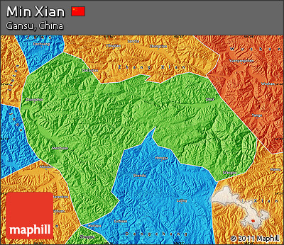 Political Map of Min Xian